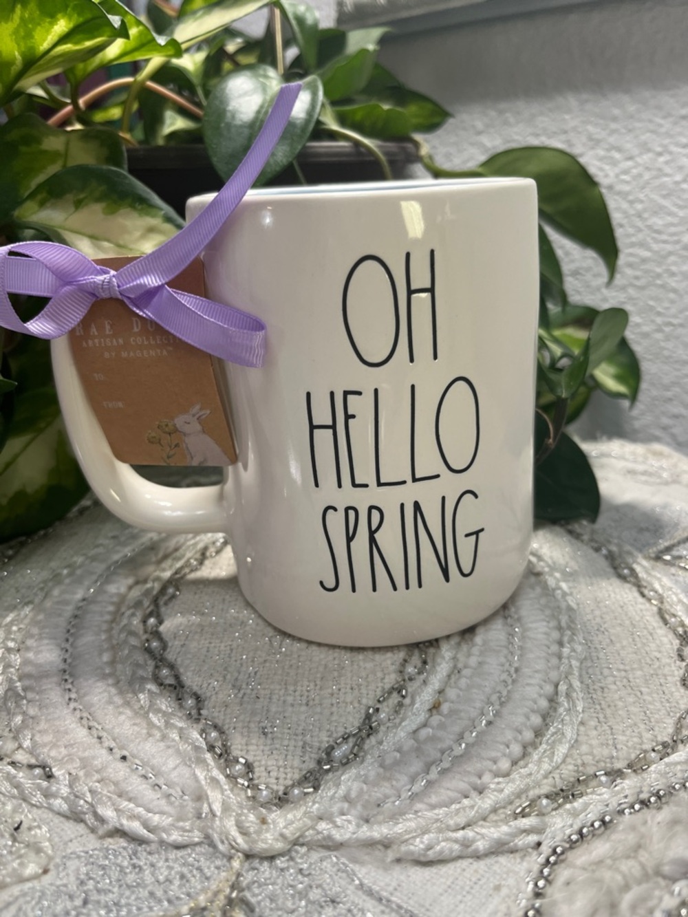 NWT Rae Dunn “Oh Hello Spring”Ceramic Coffee Mug